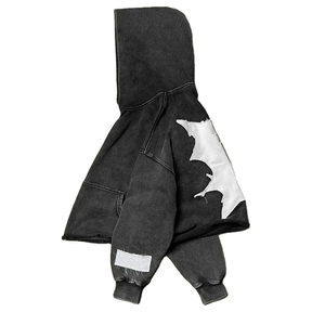 เสื้อฮู้ดผู้ชายลายล้างกรดออกแบบได้ตามต้องการตัดขอบที่ซีดจางลงแดดสำหรับฤดูหนาว - Product Image 2