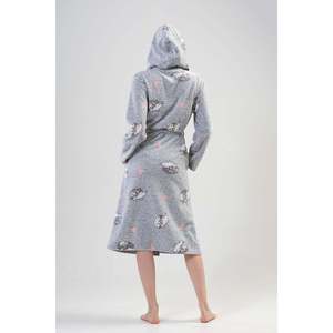 Robe longue à capuche en polaire pour femme avec poches, manteau confortable pour femme - Product Image 1