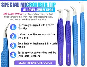Nouvelle pince à épiler à pointe de fibre outil de cils Mega Volume pince à épiler d'extension de cils en acier inoxydable japonais 75 pointe à 90 degrés - Product Image 2