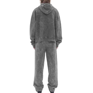 Conjunto de Chándal Unisex Personalizado Lavado, 100% Algodón, con Estampado, Lavado Ácido, Efecto Desgastado, Corte Acampanado, de Alto Gramaje 2026 - Product Image 5