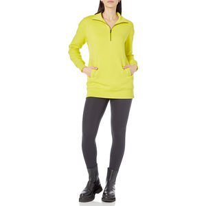 Fabricante de ropa deportiva de alta calidad, sudadera de gran tamaño con media cremallera para mujer, algodón transpirable informal coreano - Product Image 6