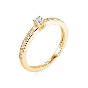 Anillo de Compromiso Jeulia Minimalista con Diamante de Corte Redondo, Chapado en Oro Rosa, Estilo Eternidad - Product Image 2