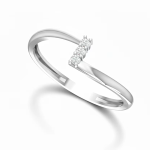 Anillo de mujer moderno y minimalista con banda de diamantes cruzados para bodas, fiestas, aniversarios, regalos, celebraciones románticas - Product Image 1