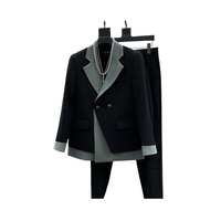Setelan pakaian tiga kancing untuk pria, setelan Formal bisnis pernikahan reguler Fit celana Blazer 3 potong