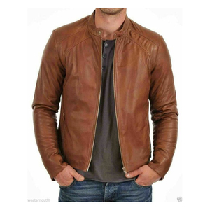 Veste en cuir véritable pour hommes Veste d'hiver respirante avec décoration personnalisée et prix compétitif - Product Image 2
