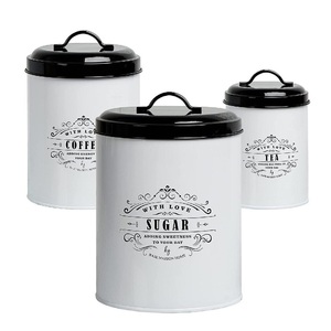 Juego de botes de Metal de lujo de tres cajas de almacenamiento de diseñador hechas a mano forma redonda alta calidad lujo nuevo bote de cocina de Metal - Product Image 5