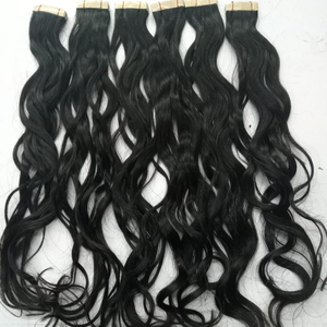 Meilleure qualité extensions de cheveux indiens Temple Tape cuticules alignées couleur naturelle trame unique qualité extensions de cheveux humains - Product Image 1