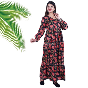 Robe longue en coton faite à la main pour les femmes tenue de villégiature d'été ample et ajustée nouvelle robe d'été lavable bouton en dentelle - Product Image 1