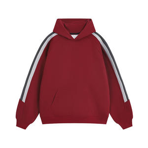 Sudaderas con capucha Logotipo personalizado Puff Imprimir Calidad superior Lana de algodón para hombres y suéter gris grueso Sudaderas con capucha inalámbricas en blanco - Product Image 1