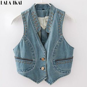 Gilet en jean pour hommes et femmes modernes décontracté Vintage élégant Denim gilet garde-robe essentiel en détresse sans effort Cool Style - Product Image 3