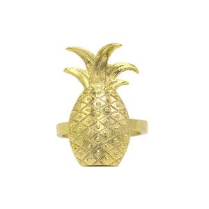 Nuevo diseño oro entrelazado malla hierro Metal servilletero Mesa hecha a mano alta calidad forma de piña anillo plateado para hoteles y cafés - Product Image 3