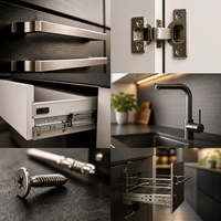 Meubles de cuisine modernes de luxe sur mesure avec îlot, design modulaire noir et blanc, solution complète pour toute la maison