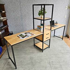 HBMN041 240x50cm Minimalist Rubber Wood Office <b>Desk</b> with Bookshelf for Bedroom Use or Laptop <b>Computer</b> Table - Product Image 6