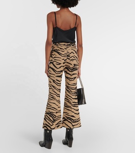 Playernetwork Pantalon évasé à carreaux en mélange de laine pour femme, le plus vendu, écologique, infroissable, respirant, confortable, taille mi-haute, coupe ample - Product Image 3