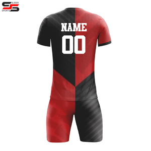 2025 nouveau meilleur prix maillot de football équipe et joueur hommes vêtements de sport adulte jouant au football uniforme ensemble personnalisé noir jaune Sublimation - Product Image 2