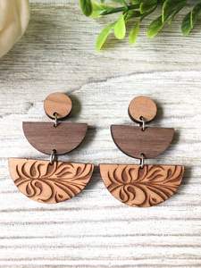 ต่างหูหรูหรา ต่างหูขายดีสําหรับผู้หญิง ต่างหูไม้ ต่างหูไม้ที่มีอัตราสูง โลโก้ที่กําหนดเอง ต่างหูส่วนบุคคล - Product Image 2