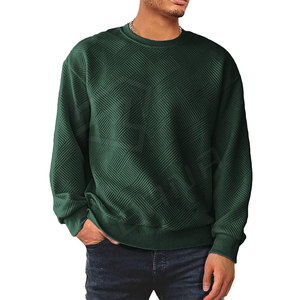Sweat-shirt à col rond 100% coton pour hommes Sports d'hiver Streetwear Broderie vierge Motif solide Fabriqué Sweatshirts unis - Product Image 3