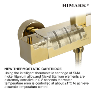 HIMARK Baño PVD Oro Latón Ducha Grifo Conjunto Mezclador <span class=keywords><strong>griferia</strong></span> - Product Image 6