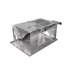 Parrilla de barbacoa portátil de acero inoxidable para jardín al aire libre y uso de camping Fiabilidad autoensamblada con opción de cocción de carbón - Product Image 1