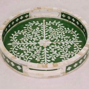 Plateau de service de luxe en incrustation de nacre fait à la main Plateau décoratif élégant pour la maison, la salle à manger et la table - Product Image 6