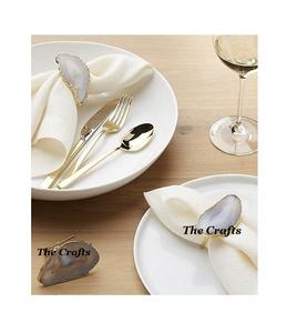 Anillo para Servilletas de Diseño Maravilloso, Color Dorado y Blanco, Metal y Resina, Juego de Cinco Anillos para Servilletas y Pañuelos - Product Image 4