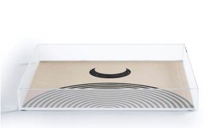 Vente en gros de plateau de service en acrylique avec poignées en métal transparent, élégant et solide, idéal pour le service à thé et à café au restaurant - Product Image 6