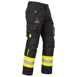 Pantalon de sécurité pour hommes, vêtements de travail industriels, bandes réfléchissantes, matériau durable, poches utilitaires, coupe confortable, construction extérieure, OEM - Product Image 3
