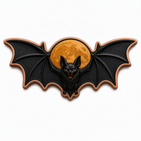 Pièces de monnaie en cuivre haute qualité .999 pur, pièce de monnaie en forme de chauve-souris pour Halloween, impression UV colorée, pièces de monnaie en cuivre à lune lumineuse