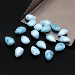 Cuentas de Larimar AAA+ de 8x12 mm, Facetadas, en Forma de Pera, Cuentas Sueltas de Piedras Preciosas Semipreciosas de Larimar Natural de República Dominicana para la Fabricación de Joyas - Product Image 4