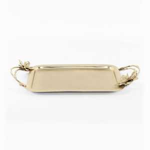 Plateau d'or en aluminium de poignée de conception de fleur dans le taux abordable pour l'usage d'hôtel de restaurant de mariage - Product Image 3