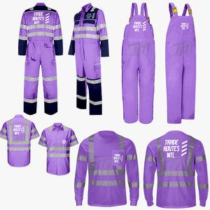 Prix usine Ensemble de vêtements de travail de sécurité réfléchissants respirants Chemise boutonnée en polyester Col rond pour international - Product Image 1