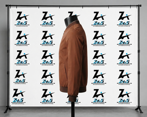 ZHUS INTERNATIONAL Brown Bomber <b>Jacket</b> Solid Color Stand Collar Zipper Closure Casual Autumn Wear Regular Fit <b>Canvas</b> <b>Jacket</b> - Product Image 3