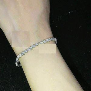 Bracelet tennis unisexe hip-hop en moissanite taille princesse 7,00 carats, argent sterling 925, 7,25 pouces - Product Image 3