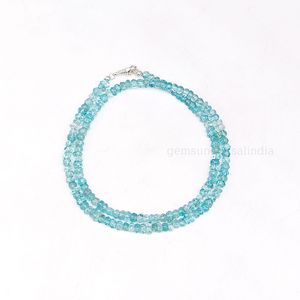 Cuentas de piedras preciosas de apatita del cielo de grado superior, joyería de cuentas Rondelle facetadas de apatita Natural, collar de cuentas de apatita para su joyería delicada - Product Image 1