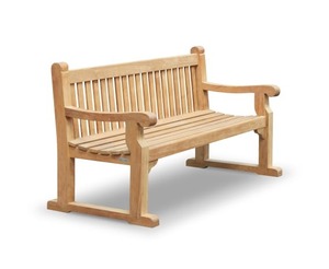 Banc de parc en teck de qualité supérieure, durable, résistant à l'eau, 3 places, mobilier d'extérieur pour appartement, patio, hôtel, restaurant, complexe hôtelier - Product Image 1
