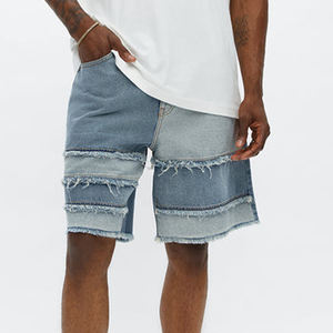 Shorts Vaqueros Casuales y Relajados para Hombre, con Contraste Deshilachado, Lavado Azul Medio, Transpirables, con Bolsillos, Diseño Moderno - Product Image 3