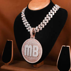 MB Round Club personalizado Moissanite diamante colgante 925 plata esterlina completo Iced Out Hip Hop Moissanite colgante regalo para hombres - Product Image 3