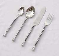 Outils à salade en acier inoxydable plaqué argent ensemble de couverts écologiques pour restaurant et hôtel de haute qualité