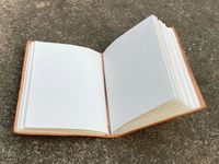 Diario de Cuero Rústico Vintage Personalizado con Borde Irregular, Sin Líneas, para Acuarelas, Libro de Regalo, Grimoire de Sombras, Reciclado, Antiguo, en Blanco