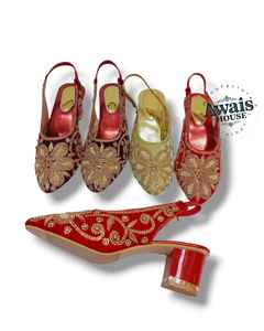 Chaussures Awais House 2025, couleur personnalisée, cuir véritable de luxe, pierres perlées, nœud, talon plat, bout rond/clip, bande élastique, tendance de la mode - Product Image 2