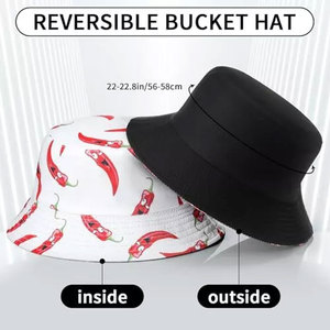 Chapeau Bob Unisexe Réversible en Coton pour Extérieur avec Broderie 3D et Impression Numérique, Couleur Personnalisée, Chapeau Décontracté 4 Saisons pour Pêche et Plage - Product Image 2