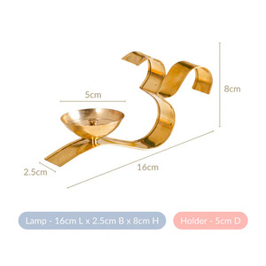 Venta al por mayor tradicional Tealight portavelas Om forma Metal vela luz conjunto diseñador votivo soporte/decoración de la Mesa - Product Image 4