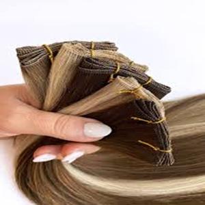 Extensiones de cabello humano estirado doble estilo ondulado de alta calidad de fábrica india en todos los colores para Genius Weft - Product Image 1