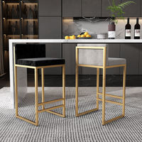 Nouveau Design Tabouret de Bar Haut de Gamme Chaises Luxe Cadre Métallique Hôtellerie Moderne