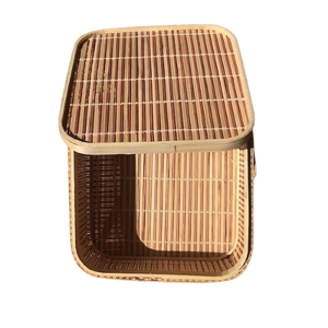 BOÎTE CADEAU EN BAMBOU NOUVEAU DESIGN BOÎTE EN BAMBOU TISSÉE À LA MAIN AVEC COUVERCLE, PANIER EN BAMBOU VENTE EN GROS - Product Image 3