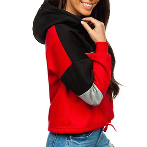 Sudadera con Capucha para Mujer, de Manga Larga, Transpirable, de Algodón/Poliéster de Alta Calidad, con Contraste de Color, Servicio OEM ODM, Hecho a Medida, para Invierno - Product Image 3