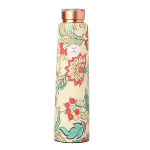 Unisex Stylish 500ml Copper <b>Bottle</b> with Floral Design ODM Model Metal Drinkware for Fitness Wholesale Supply in India - Product Image 2