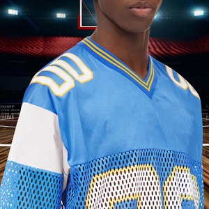 Camiseta de fútbol de poliéster con estampado de logotipo personalizado OEM para hombre, camisetas de malla de retazos, camisetas de fútbol de Rugby de secado rápido para hombre 2025 - Product Image 3