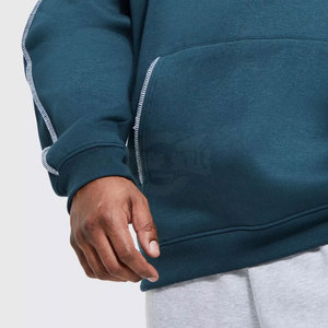 Sudaderas con capucha en relieve para hombre de alta calidad, ropa de invierno transpirable de secado rápido, Impresión de logotipo personalizado, patrón sólido, técnica teñida lisa - Product Image 6