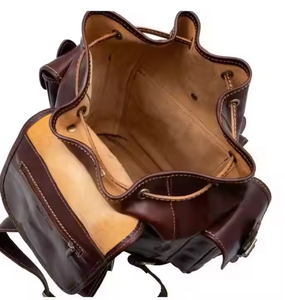 Recién llegado, bolso con doble correa en forma de sillín, paquete para bolso de cuero de cazador puro Unisex para viajar con múltiples bolsillos - Product Image 2